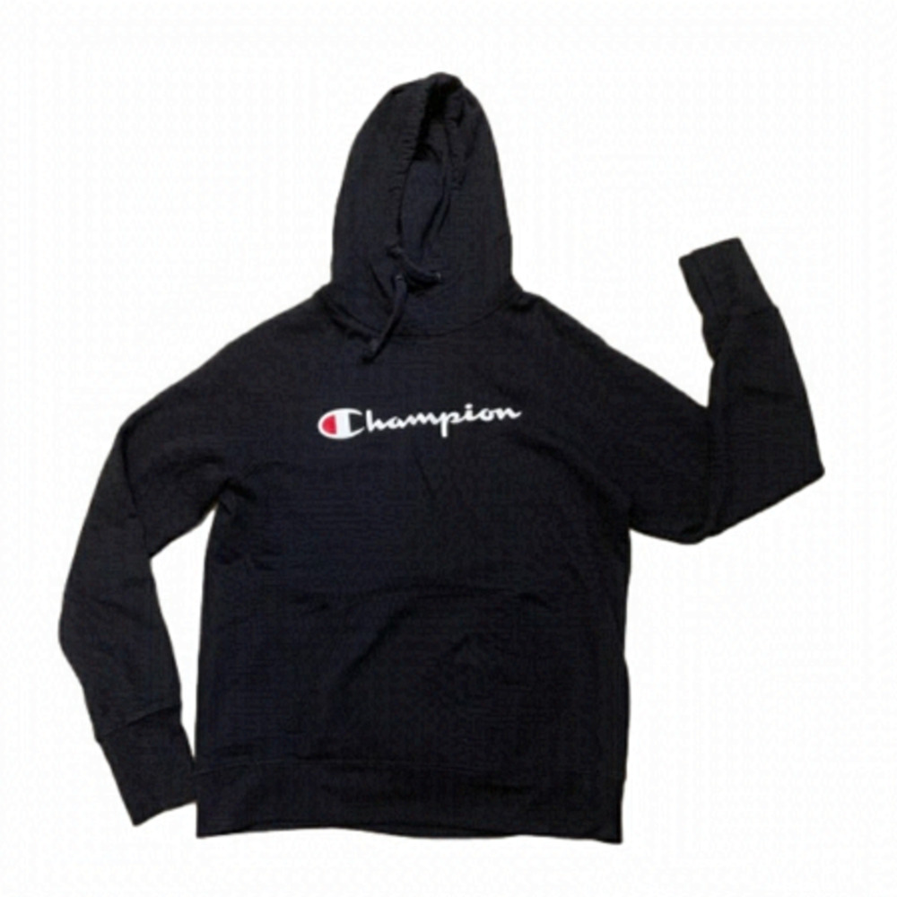 Champion Hoodie Sweatshirt Black Size Small